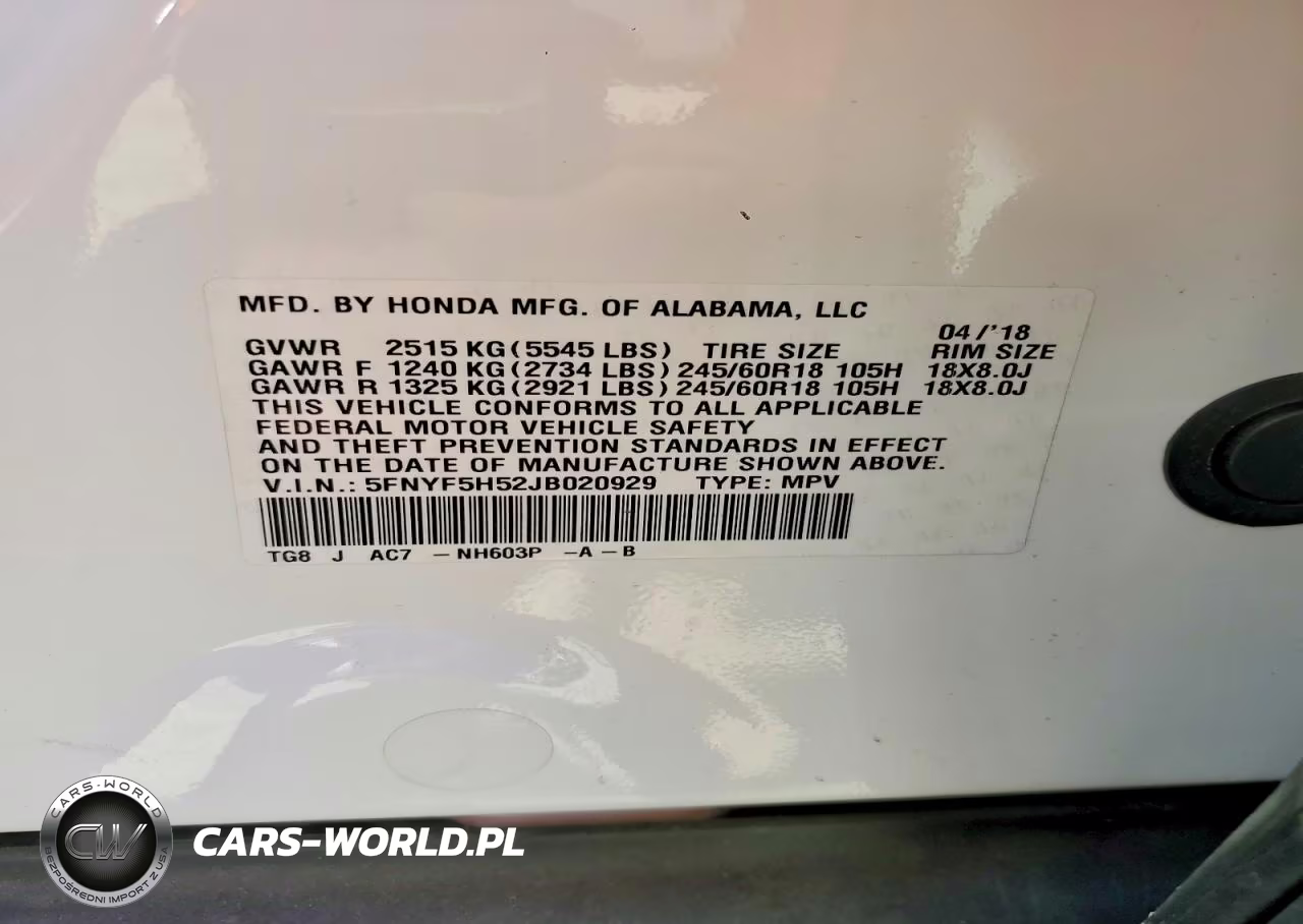 2018 Honda Pilot Exl VIN:5FNYF5H52JB020929 - 14