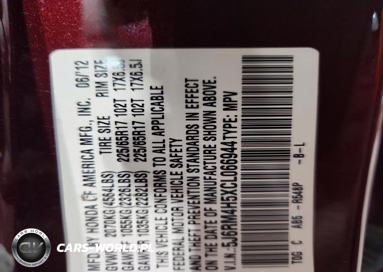 2012 Honda Cr-V Ex VIN:5J6RM4H5XCL066944 - 13