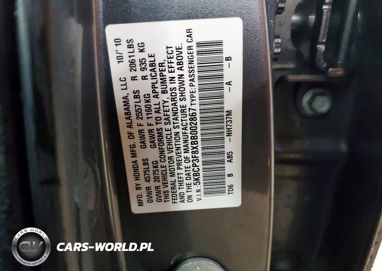 2011 Honda Accord Exl VIN:5KBCP3F8XBB002867 - 12