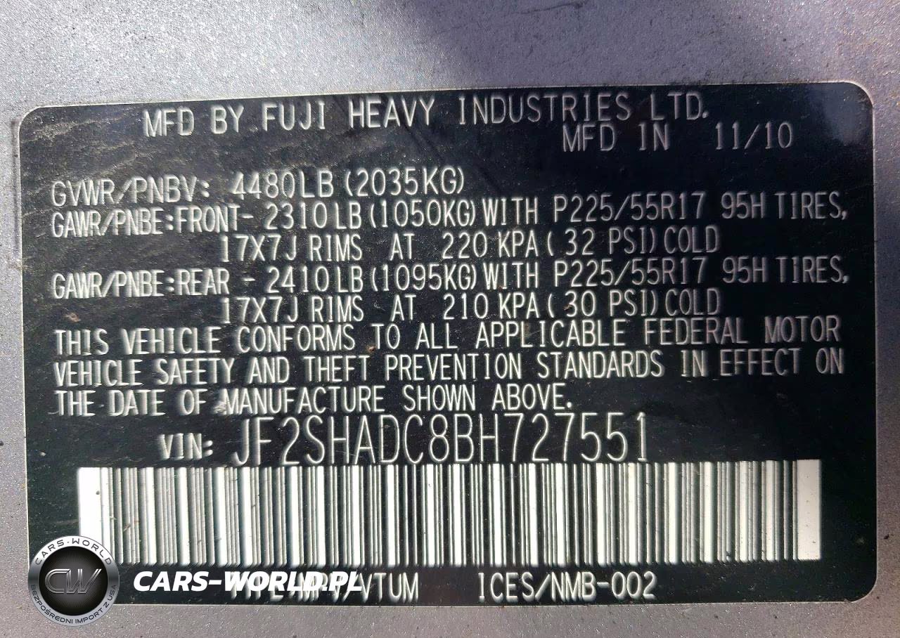 2011 Subaru Forester 2.5X Premium VIN:JF2SHADC8BH727551 - 12