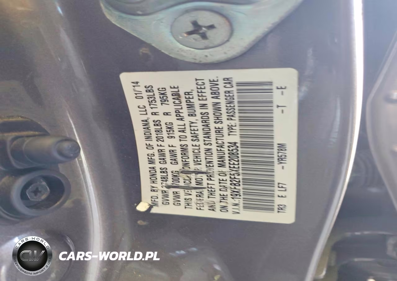 2014 Honda Civic Lx VIN:19XFB2F5XEE208534 - 12