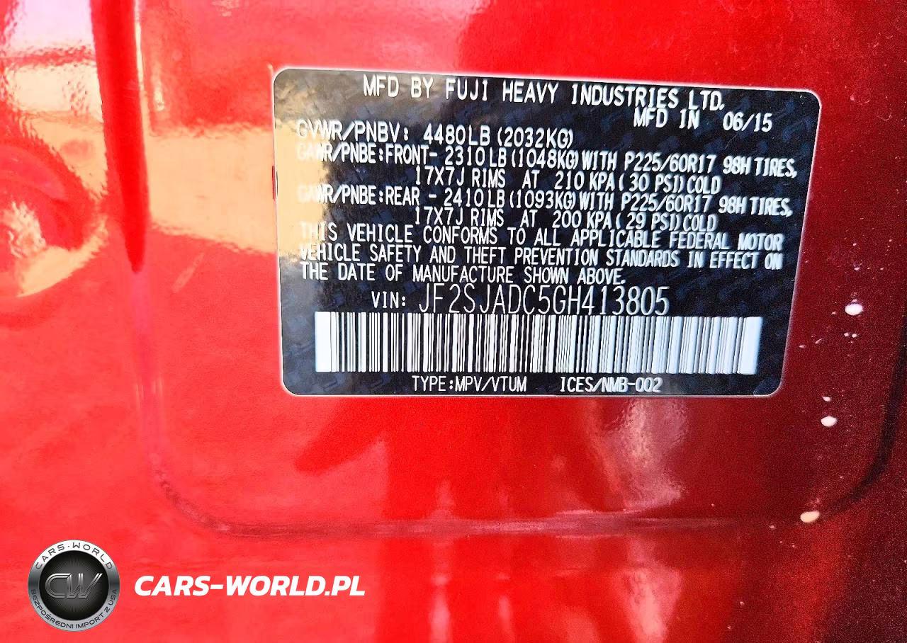 2016 Subaru Forester 2.5I Premium VIN:JF2SJADC5GH413805 - 12