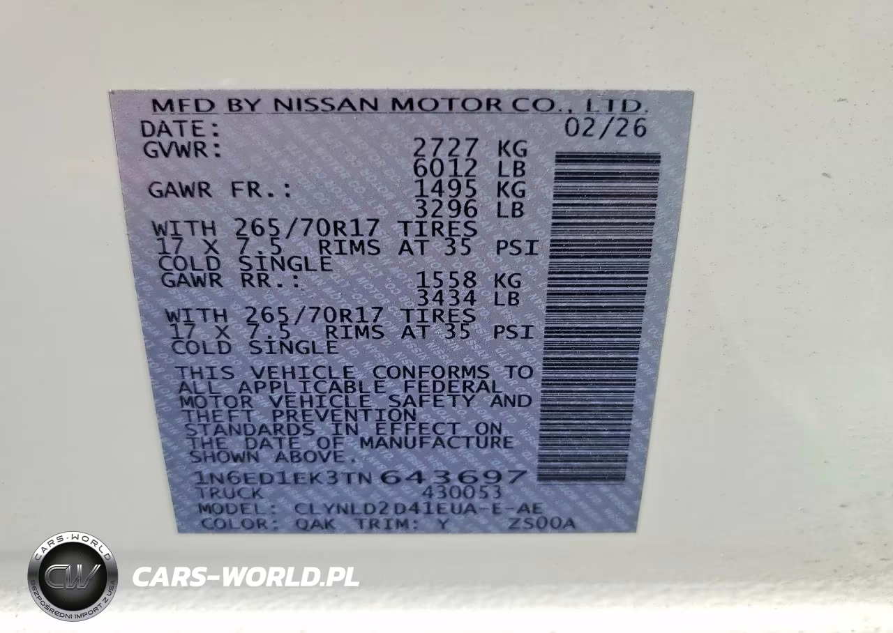 2026 Nissan Frontier Pro-4X VIN:1N6ED1EK3TN643697 - 13