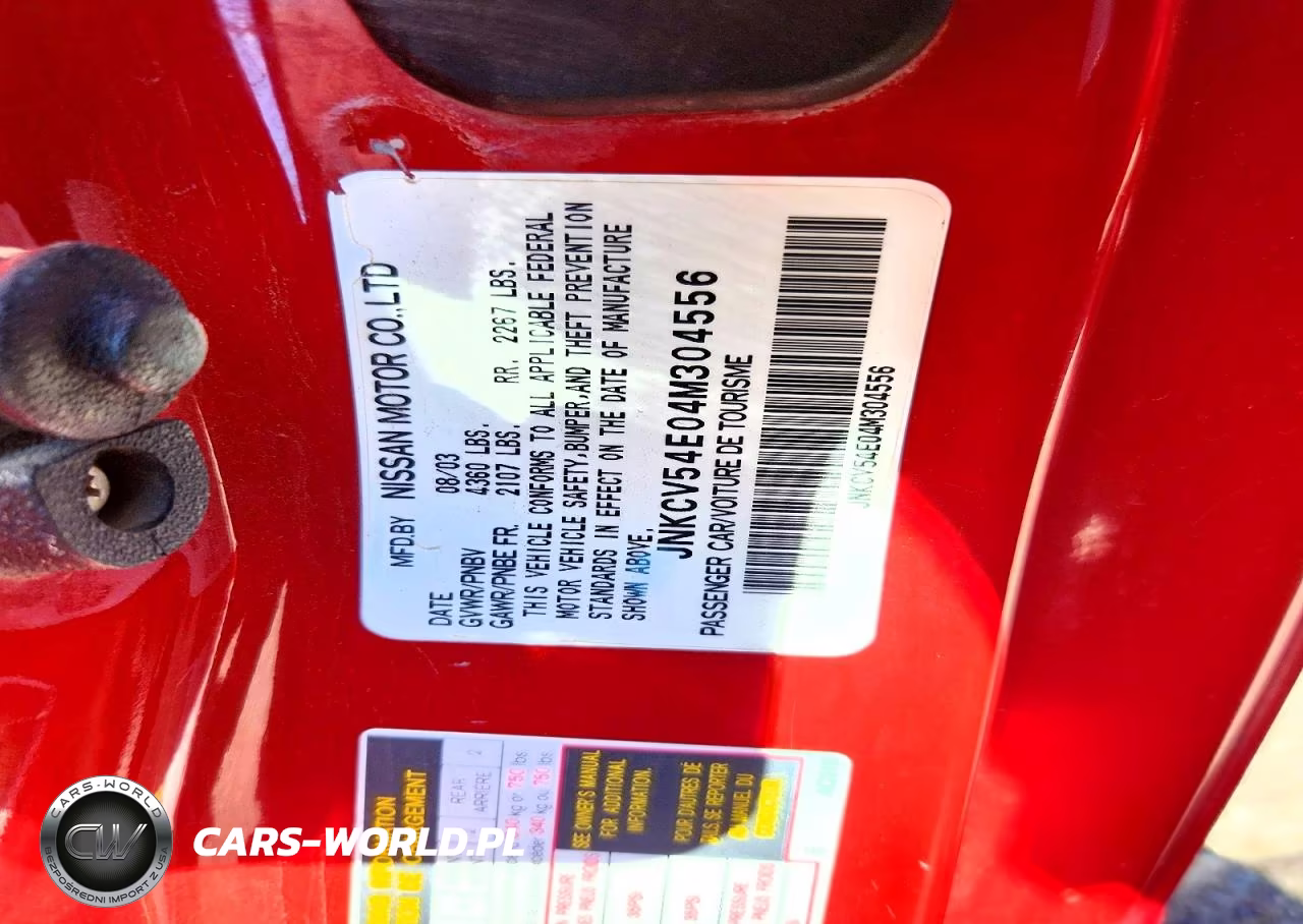 2004 Infiniti G35 Base VIN:JNKCV54E04M304556 - 12
