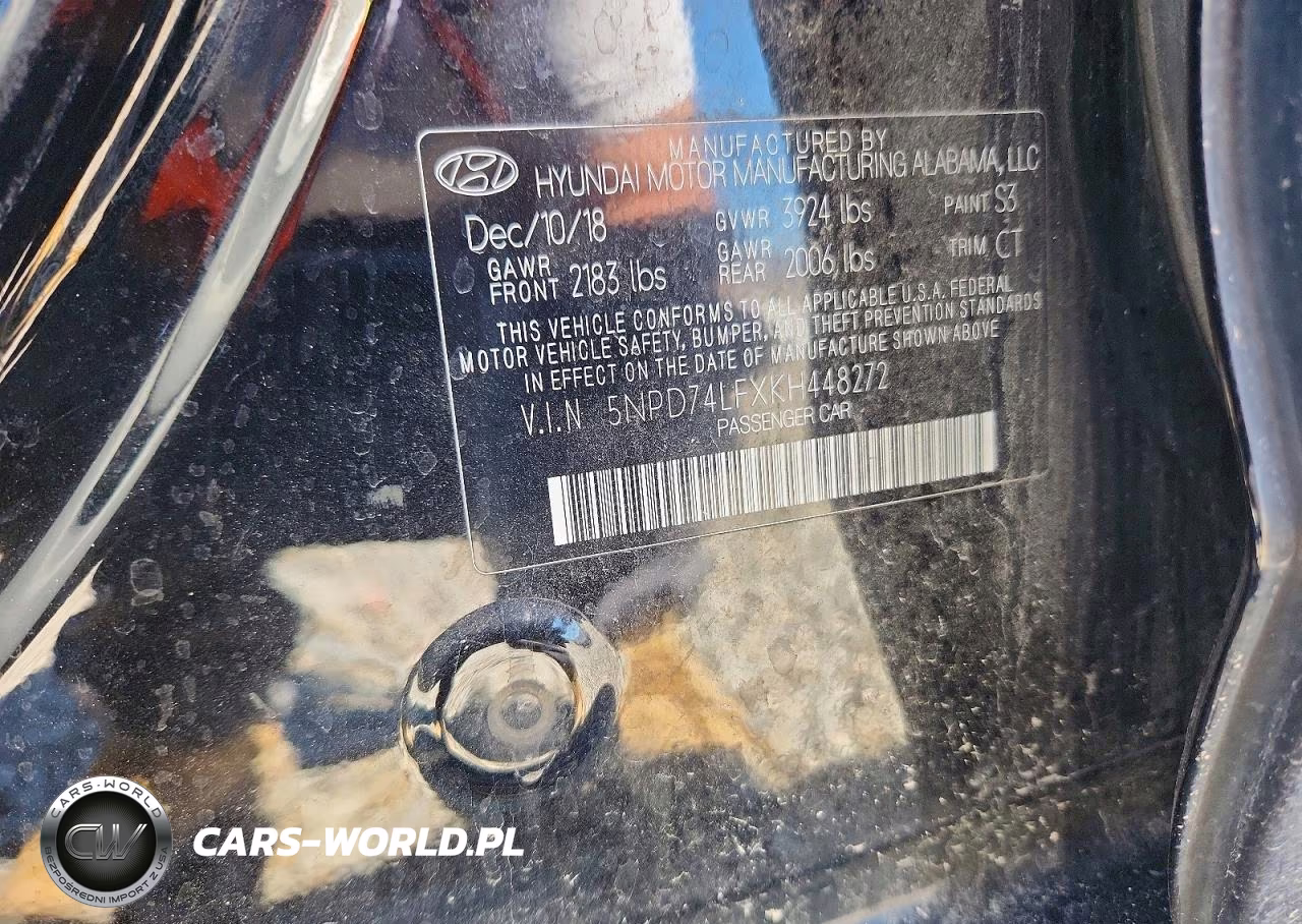 2019 Hyundai Elantra Se VIN:5NPD74LFXKH448272 - 12
