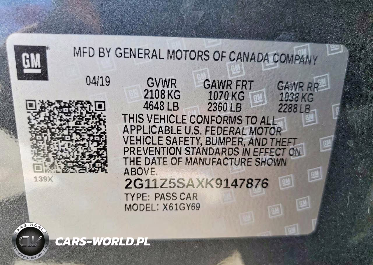 2019 Chevrolet Impala Lt VIN:2G11Z5SAXK9147876 - 12