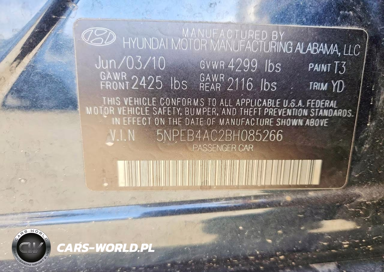 2011 Hyundai Sonata Gls VIN:5NPEB4AC2BH085266 - 12