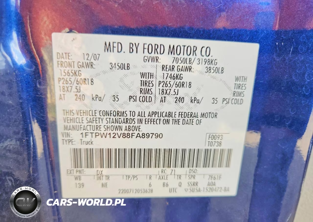 2008 Ford F150 Supercrew VIN:1FTPW12V88FA89790 - 12