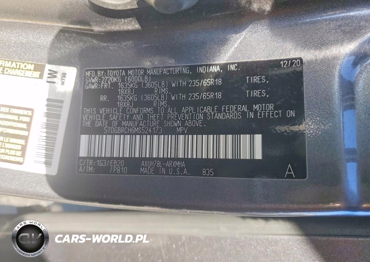 2021 Toyota Highlander Hybrid Xle VIN:5TDGBRCH6MS524173 - 13