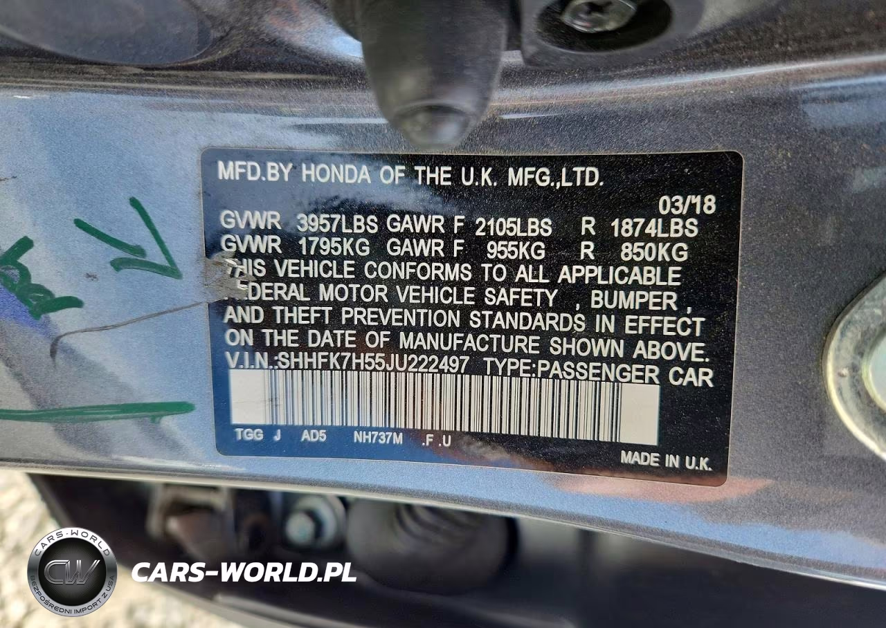 2018 Honda Civic Ex VIN:SHHFK7H55JU222497 - 13