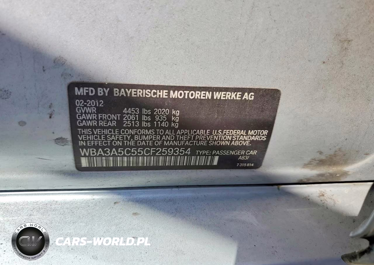 2012 BMW 328 I VIN:WBA3A5C55CF259354 - 12