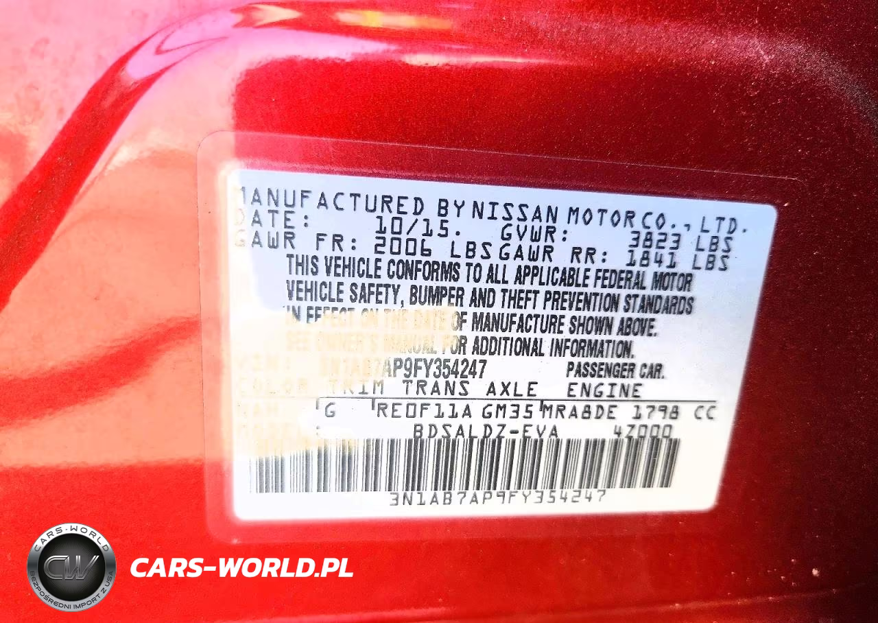NISSAN SENTRA VIN:3N1AB7AP9FY354247 - 12