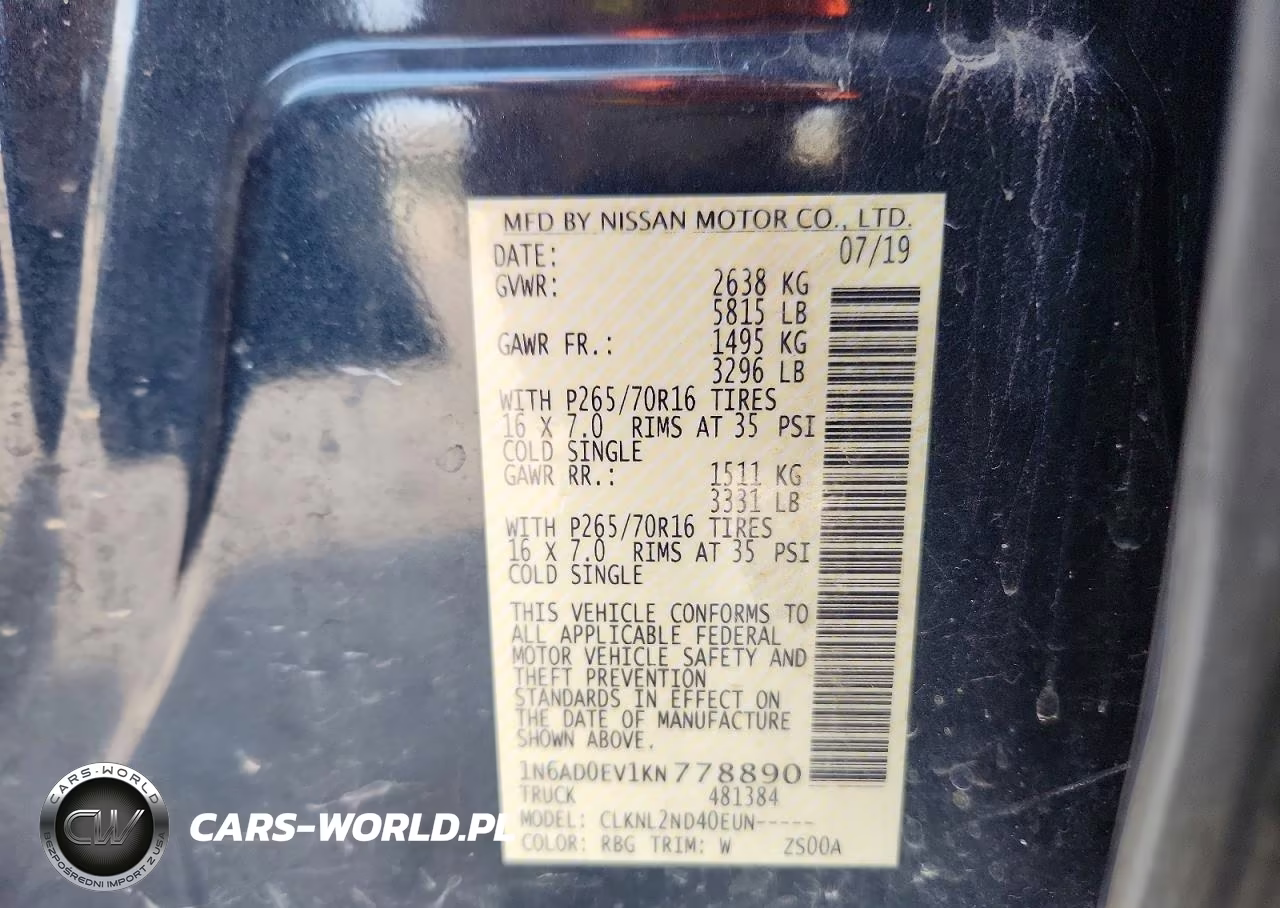 2019 Nissan Frontier Sv VIN:1N6AD0EV1KN778890 - 12