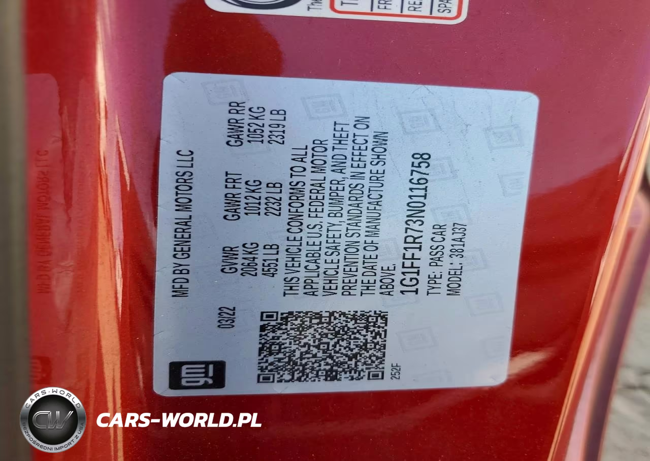 2022 Chevrolet Camaro Lt1 VIN:1G1FF1R73N0116758 - 13