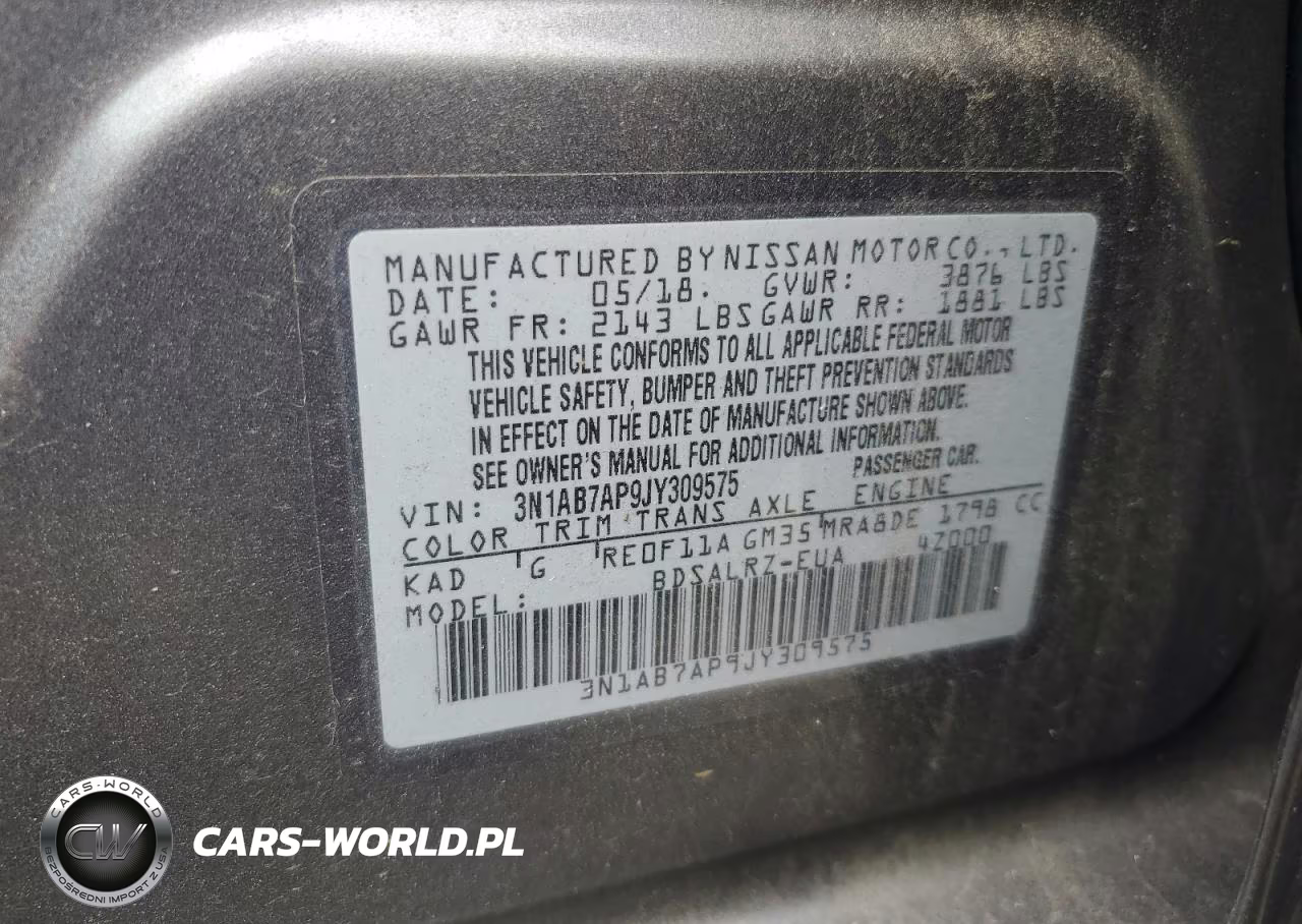 2018 Niss Sentra Sr VIN:3N1AB7AP9JY309575 - 12