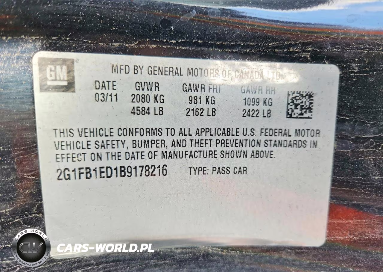 2011 Chevrolet Camaro Lt VIN:2G1FB1ED1B9178216 - 12