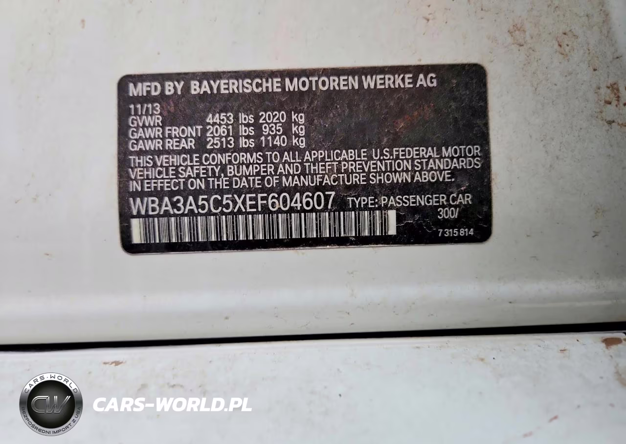 2014 BMW 328 I VIN:WBA3A5C5XEF604607 - 12