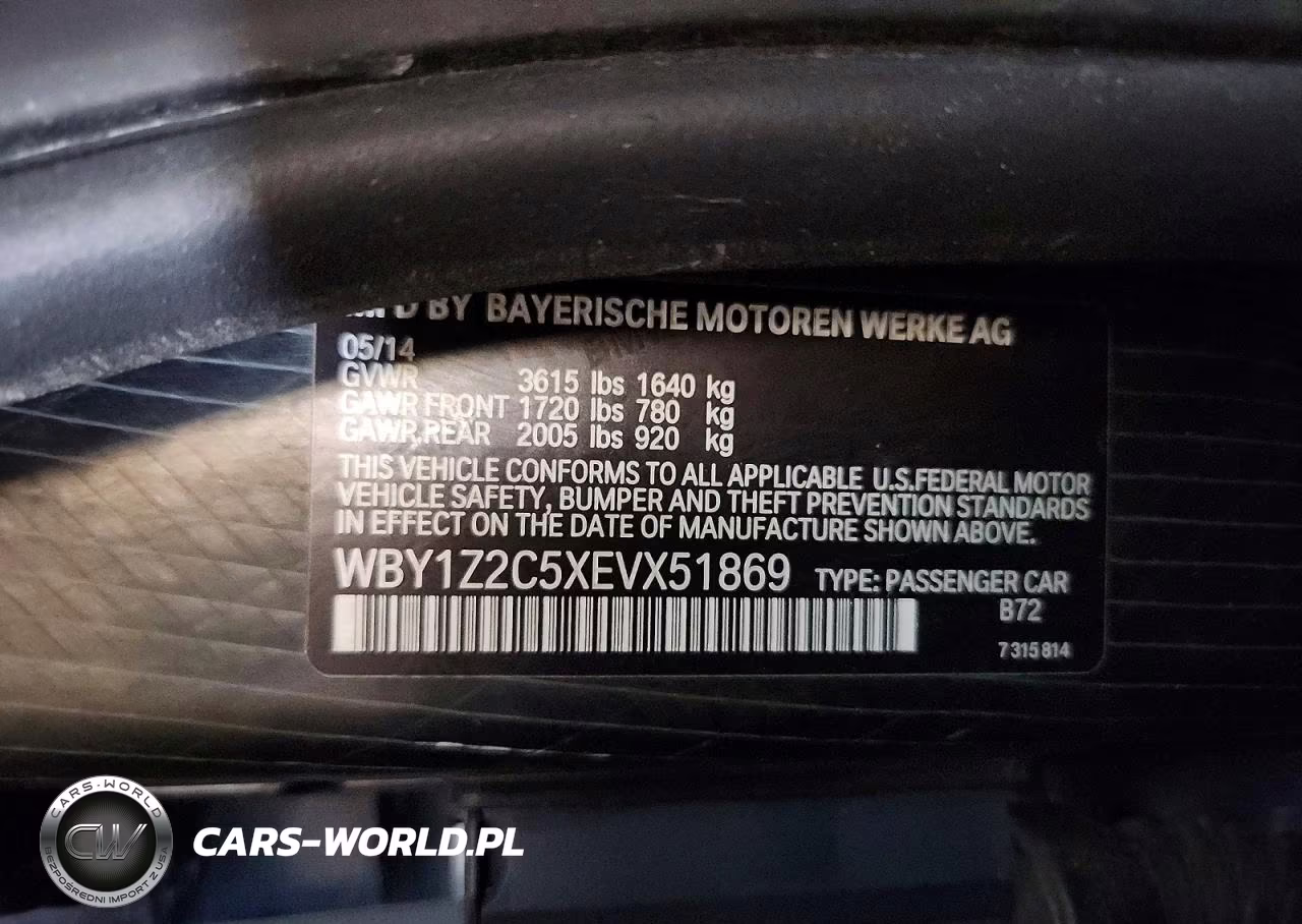 2014 BMW I3 Bev VIN:WBY1Z2C5XEVX51869 - 12