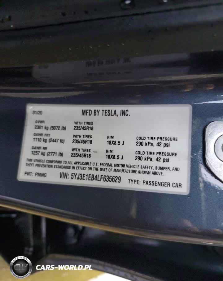 2020 Tesla Model 3 VIN:5YJ3E1EB4LF635629 - 12