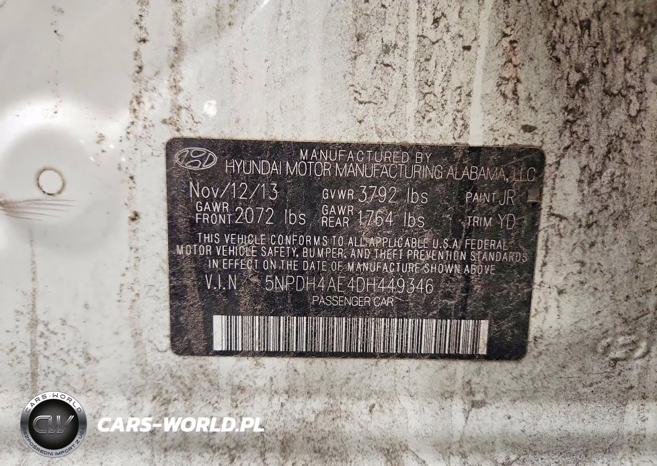 2013 Hyundai Elantra Limited VIN:5NPDH4AE4DH449346 - 13