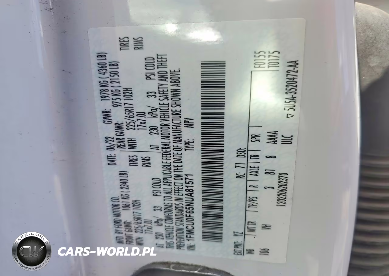 2022 Ford Escape S VIN:1FMCU0F65NUA81571 - 12