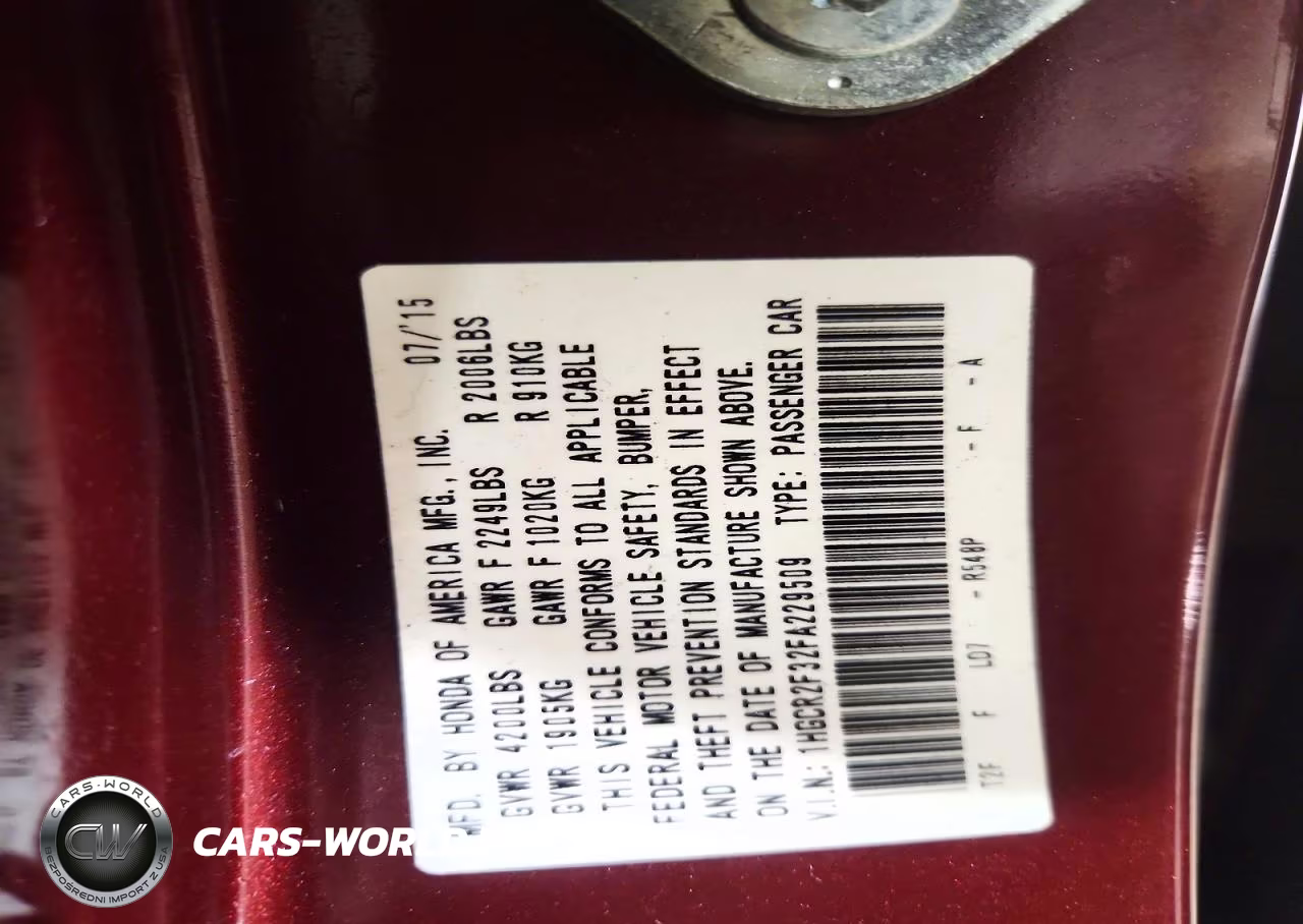 2015 Honda Accord Lx VIN:1HGCR2F32FA229509 - 13