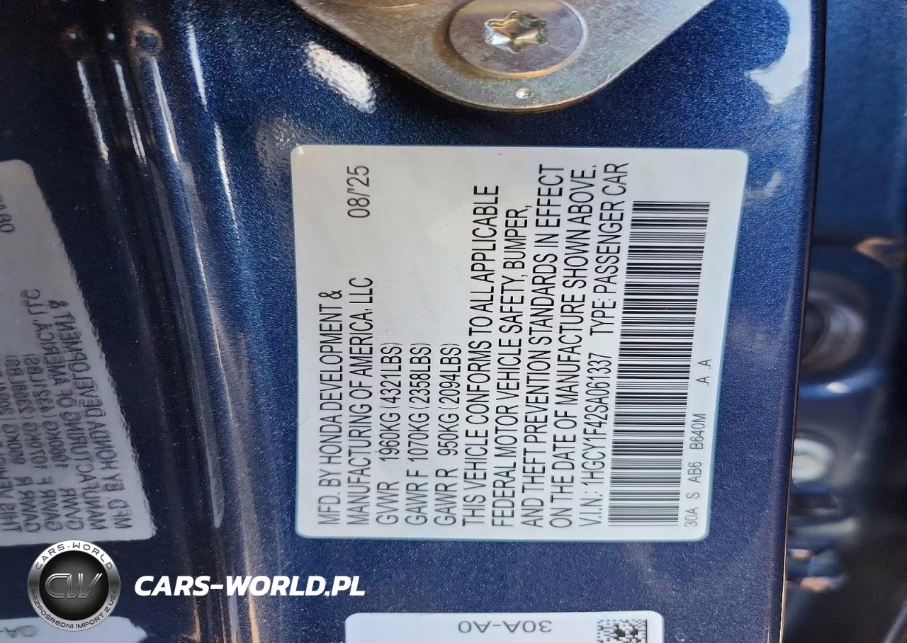 2025 Honda Accord Se VIN:1HGCY1F42SA061337 - 13