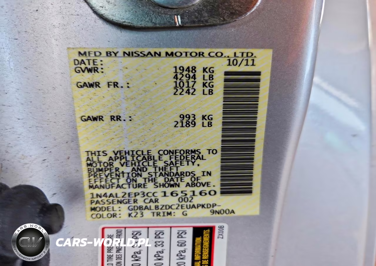 2012 Nissan Altima 2.5 S VIN:1N4AL2EP3CC165160 - 12