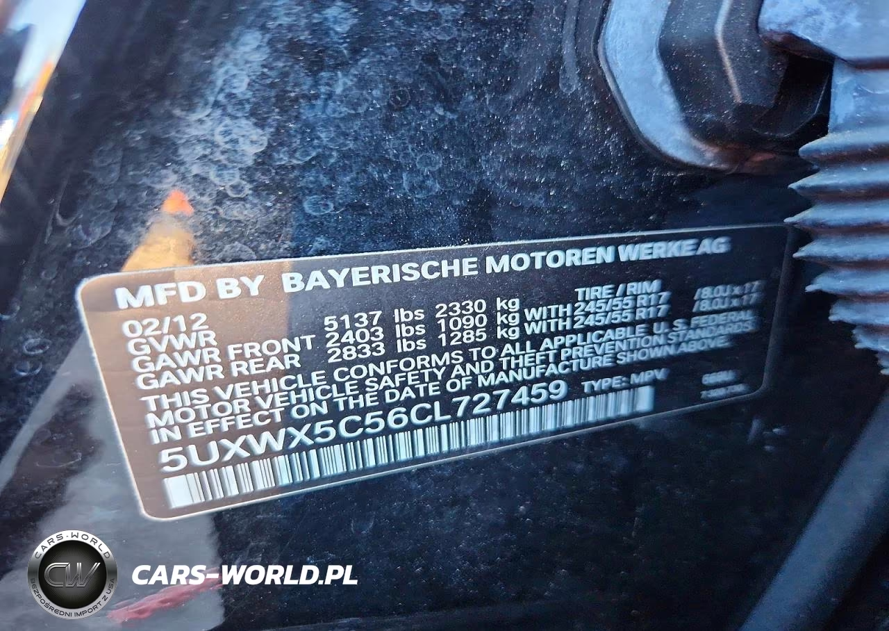 2012 BMW X3 xDrive28I VIN:5UXWX5C56CL727459 - 13