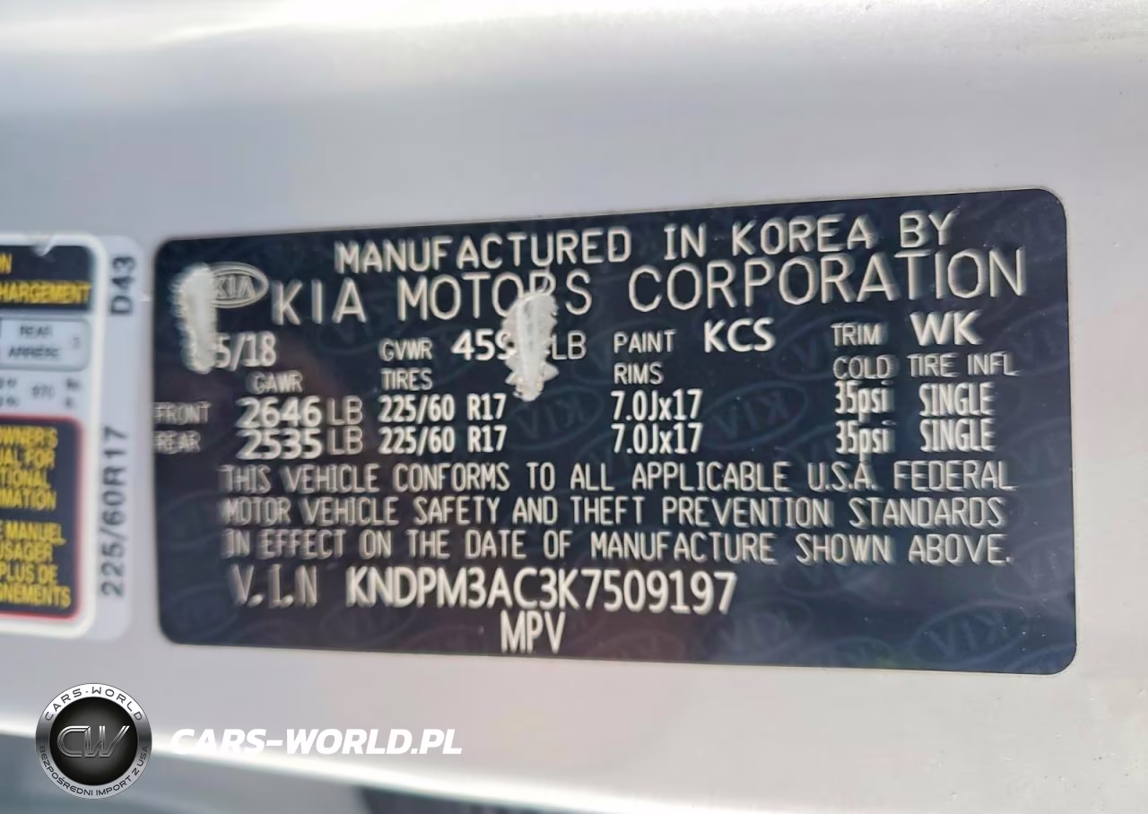 2019 Kia Sportage Lx VIN:KNDPM3AC3K7509197 - 12