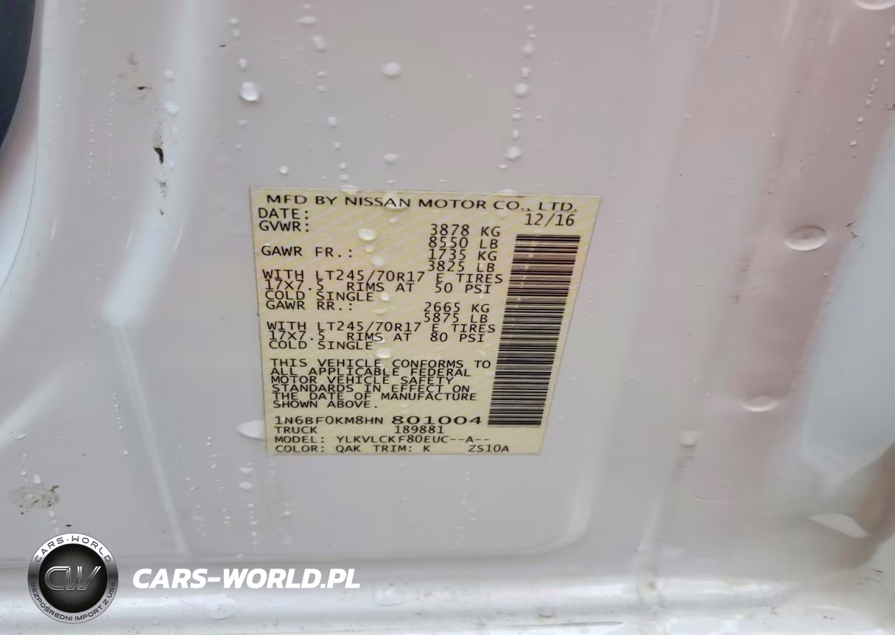 2017 Nissan Nv 1500 S VIN:1N6BF0KM8HN801004 - 13