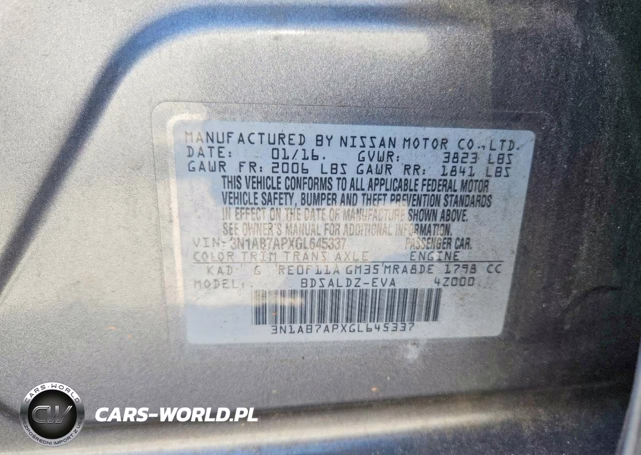 2016 Nissan Sentra Sv VIN:3N1AB7APXGL645337 - 12