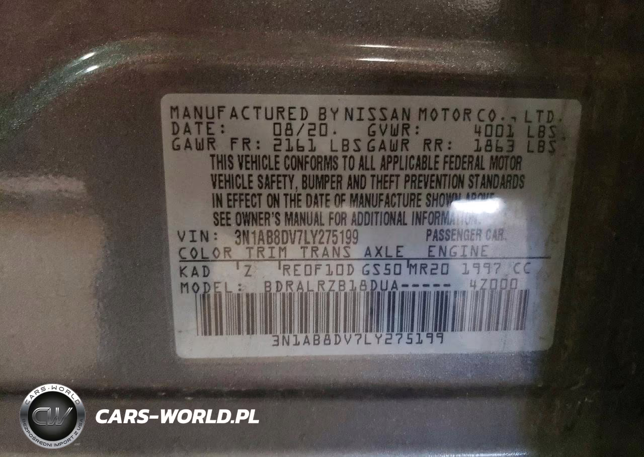 2020 Nissan Sentra Sr VIN:3N1AB8DV7LY275199 - 12