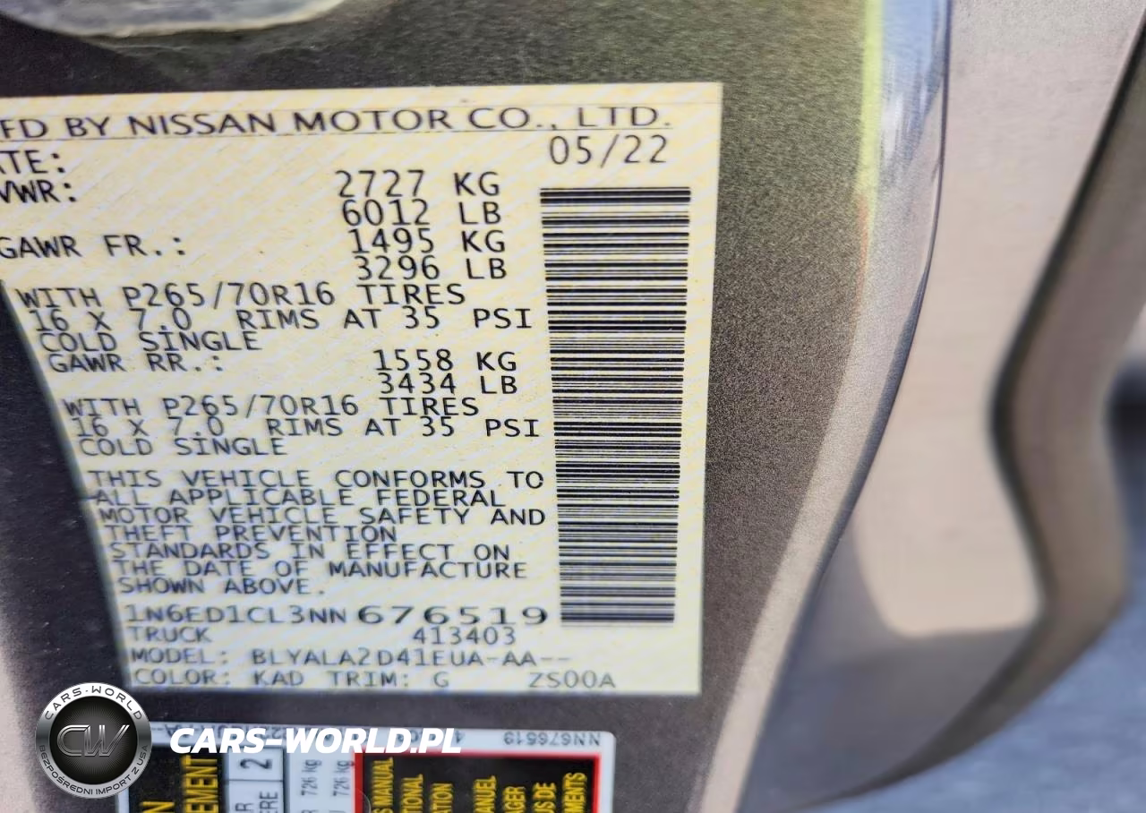 2022 Nissan Frontier S VIN:1N6ED1CL3NN676519 - 12