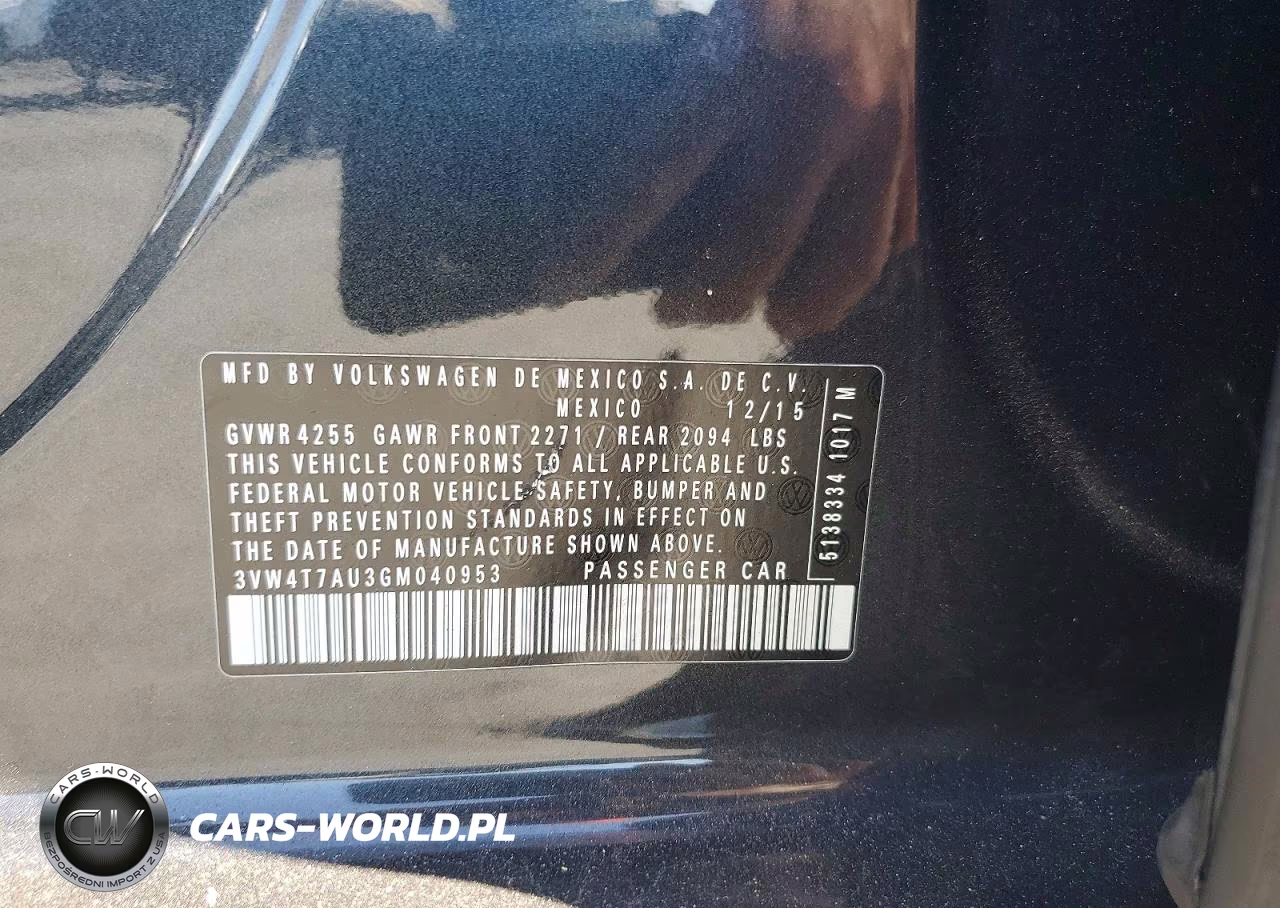 2016 Volkswagen Gti S-Se VIN:3VW4T7AU3GM040953 - 12