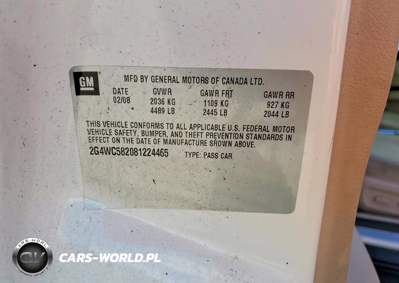 2008 Buick Lacrosse Cx VIN:2G4WC582081224465 - 12