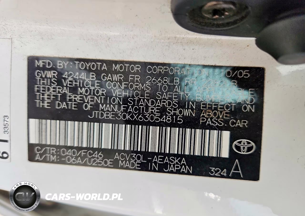 2006 Toyota Camry Se VIN:JTDBE30KX63054815 - 12