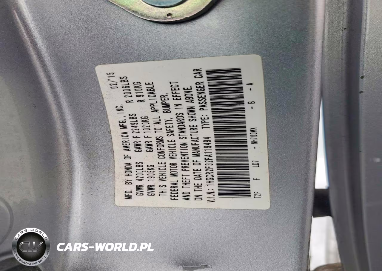 2015 Honda Accord Lx VIN:1HGCR2F32FA119494 - 13