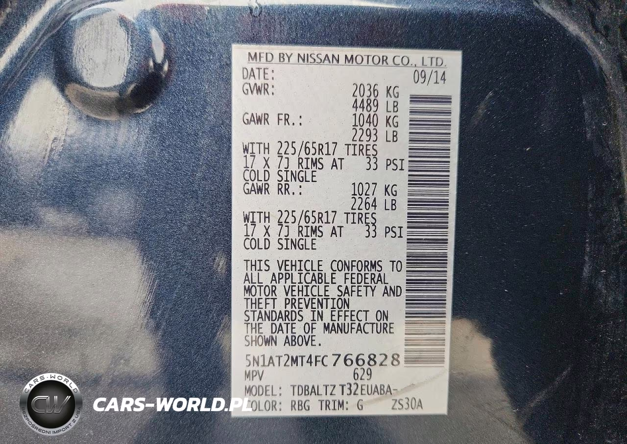 2015 Nissan Rogue Sv VIN:5N1AT2MT4FC766828 - 13