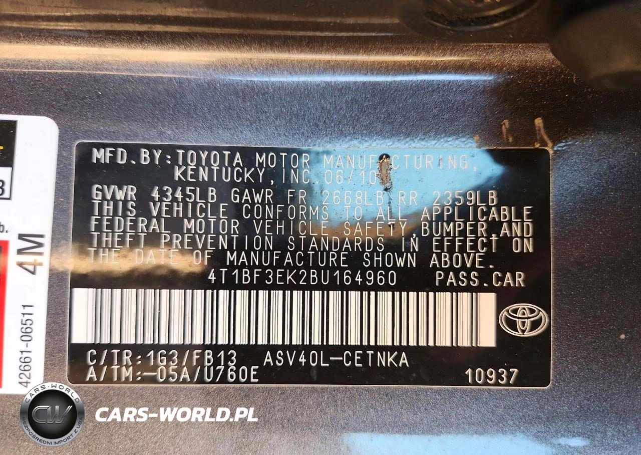 2011 Toyota Camry Le VIN:4T1BF3EK2BU164960 - 12