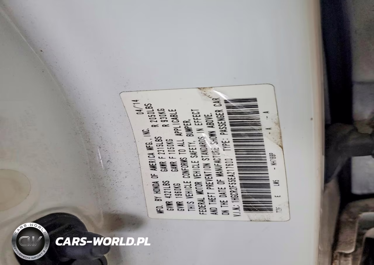 2014 Honda Accord Sport VIN:1HGCR2F55EA217600 - 12