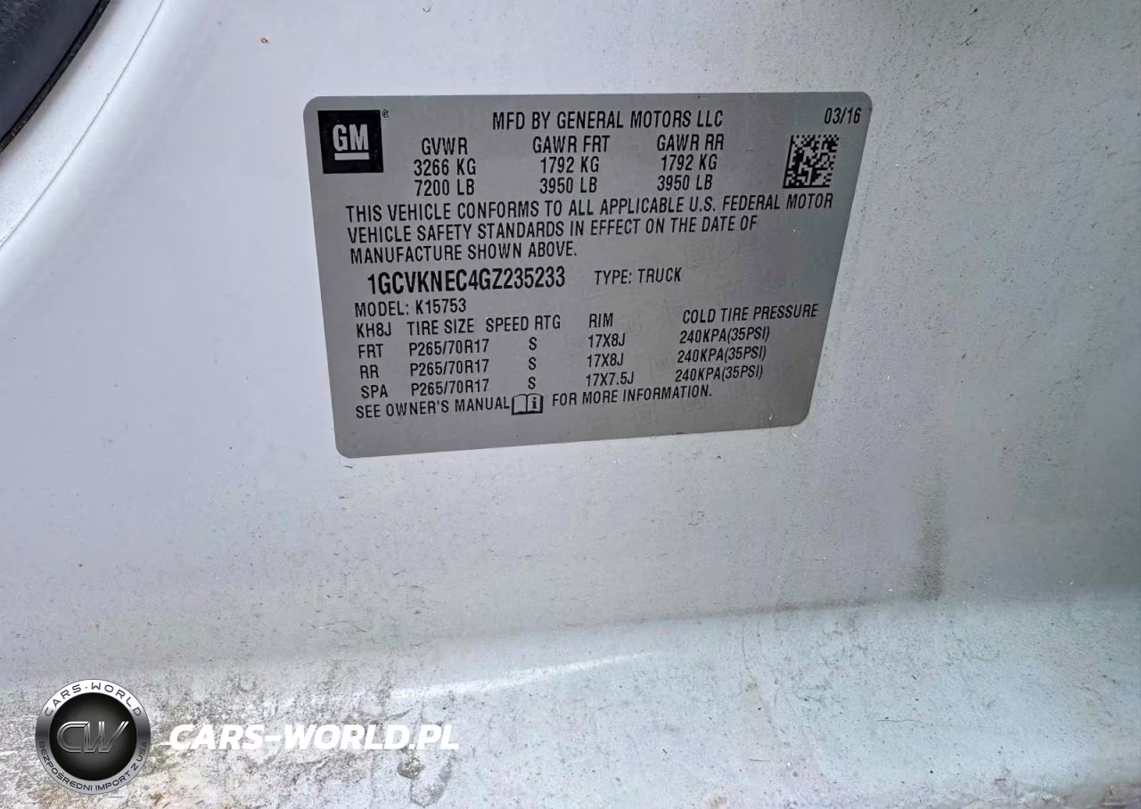 2016 Chevrolet Silverado K1500 VIN:1GCVKNEC4GZ235233 - 10