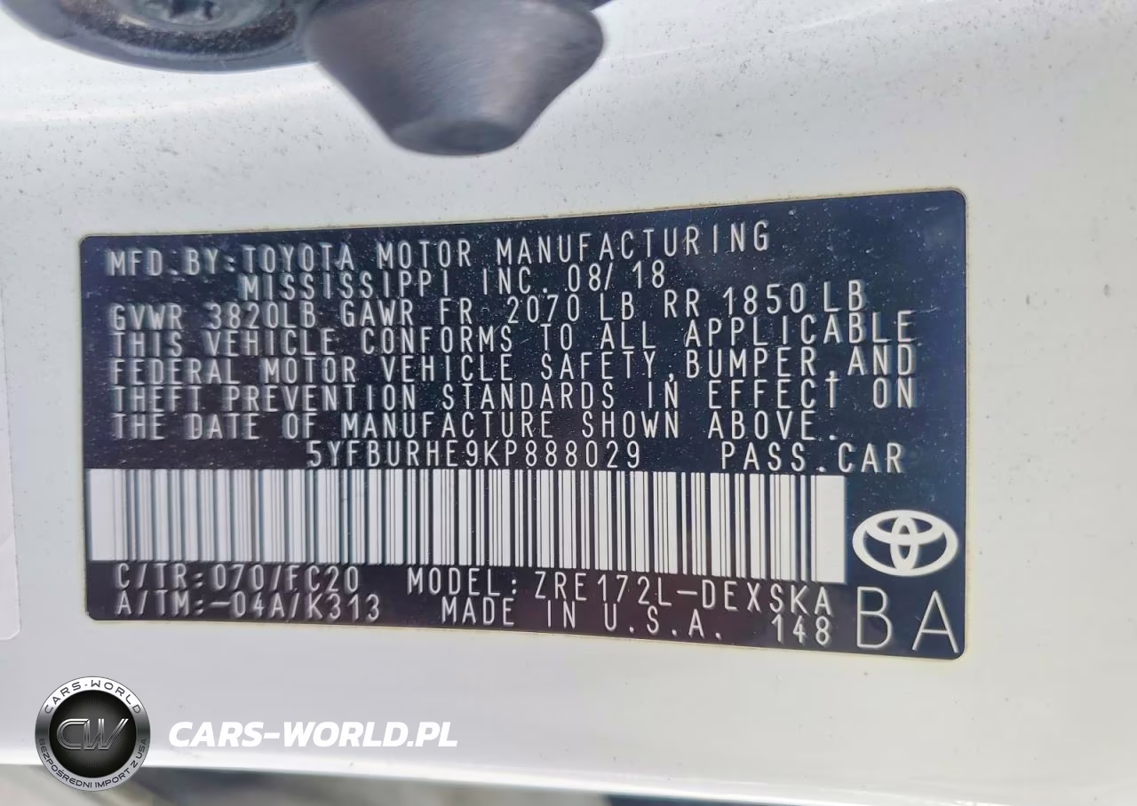 2019 Toyota Corolla Se VIN:5YFBURHE9KP888029 - 12