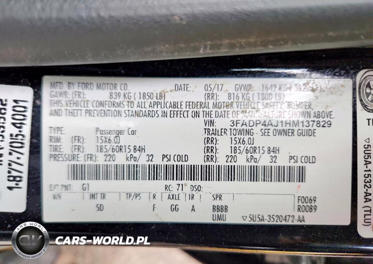 2017 Ford Fiesta S VIN:3FADP4AJ1HM137829 - 12