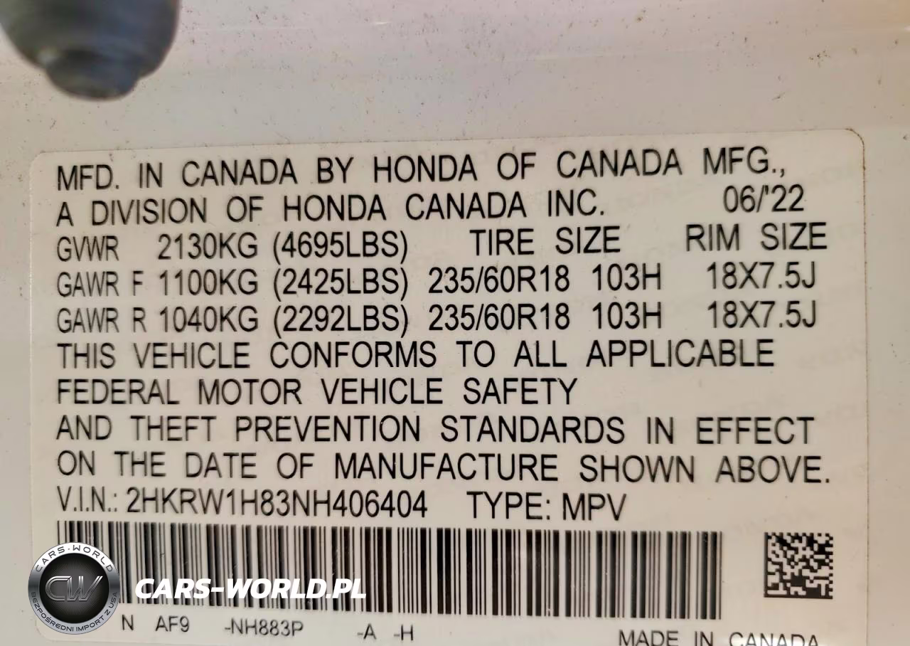 2022 Honda Cr-V Exl VIN:2HKRW1H83NH406404 - 13