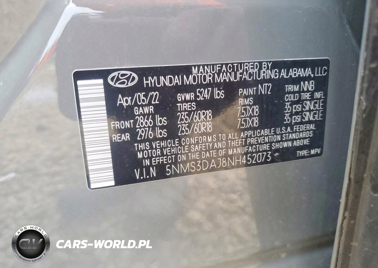 2022 Hyundai Santa Fe Sel VIN:5NMS3DAJ8NH452073 - 13