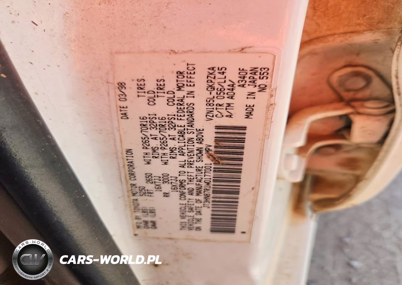 1998 Toyota 4Runner Limited VIN:JT3HN87R1W0177001 - 12