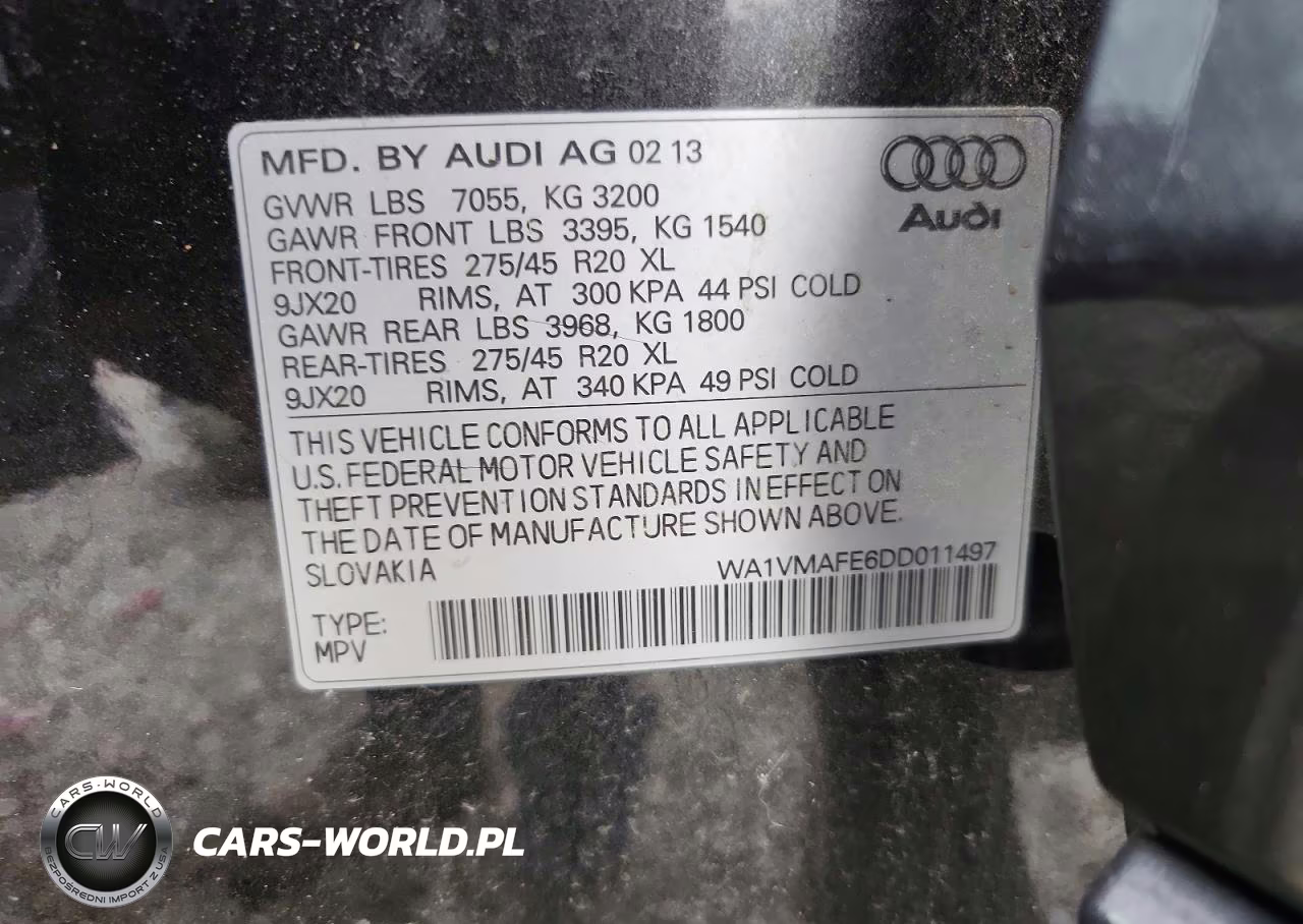 2013 Audi Q7 Prestige VIN:WA1VMAFE6DD011497 - 13