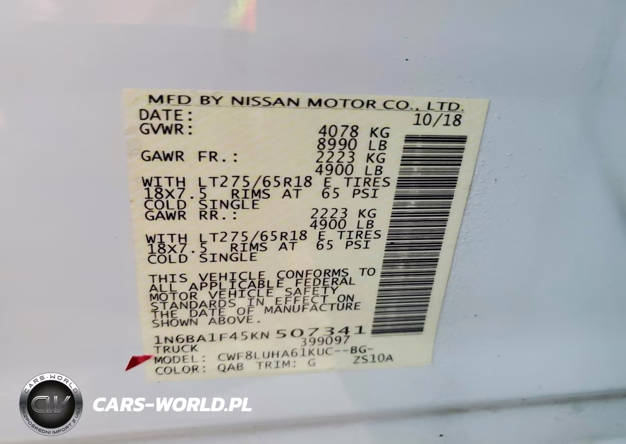 2019 Nissan Titan Xd S VIN:1N6BA1F45KN507341 - 12