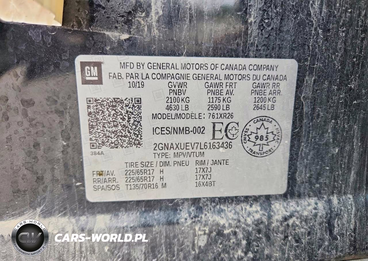 2020 Chevrolet Equinox Lt VIN:2GNAXUEV7L6163436 - 13